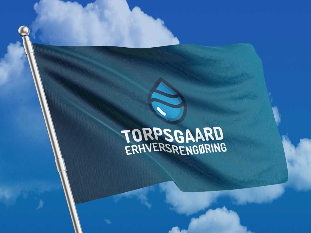 Rengøringsfirma logo på reklameflag